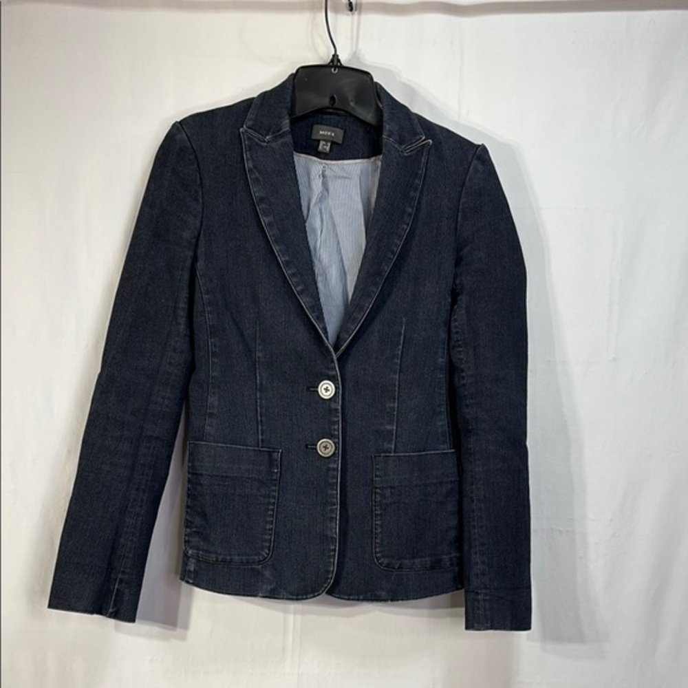 🍾Mexx Blue Tailored denim Blazer with Notched Lapels